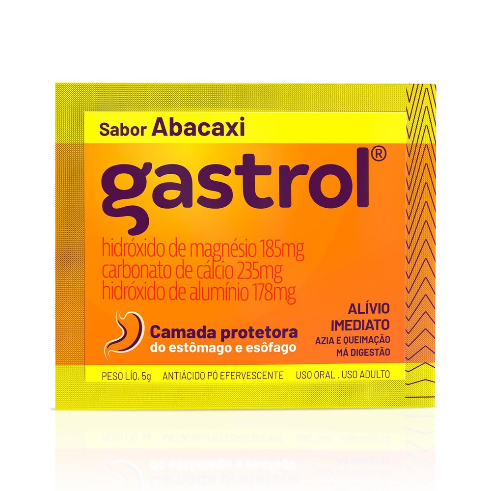 Gastrol 185mg + 235mg + 178mg Sabor Abacaxi Pó Efervescente 1 Envelope 5g