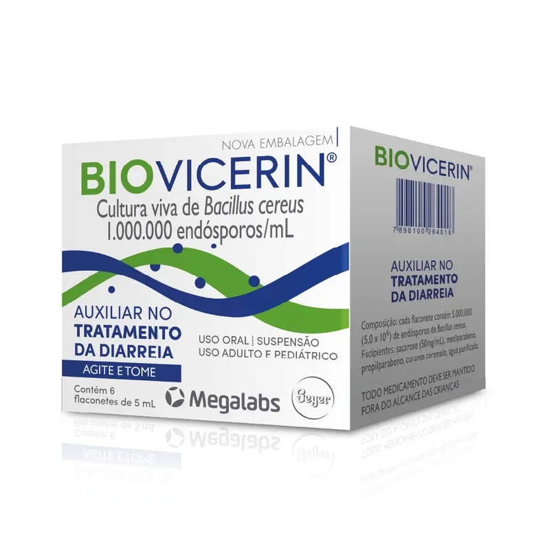 Biovicerin 1.000.000 Endósporos/ml Suspensão Oral 6 Flaconetes 5ml