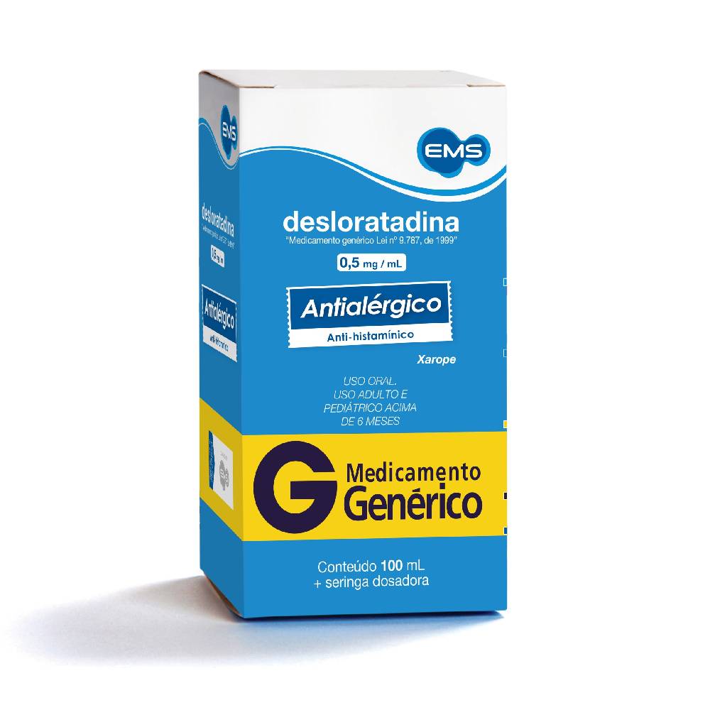 Desloratadina 0,5mg/ml Xarope 100ml + Seringa Dosadora Genérico EMS