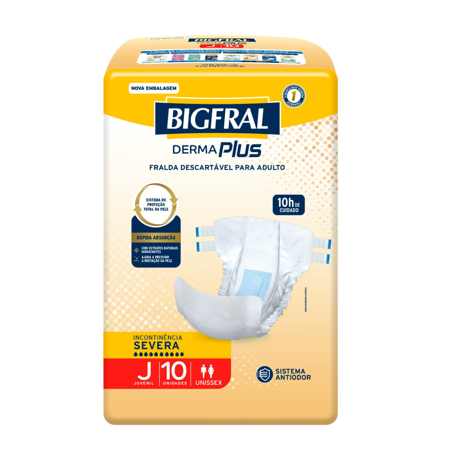 Fralda Bigfral Derma Plus 10 unidades Juvenil