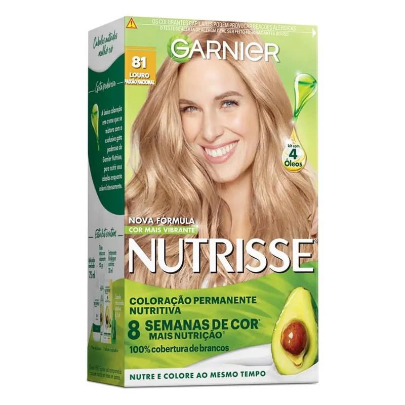 Tinta de Cabelo Garnier Nutrisse Creme 81 Louro Paixão Nacional