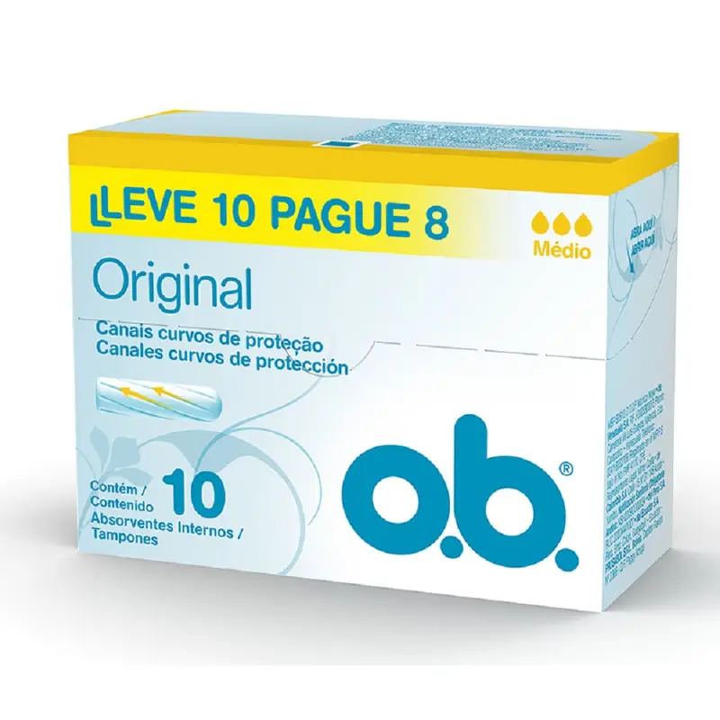 Absorvente Interno OB Sempre Livre Procomfort Médio Fluxo Moderado 10 Unidades