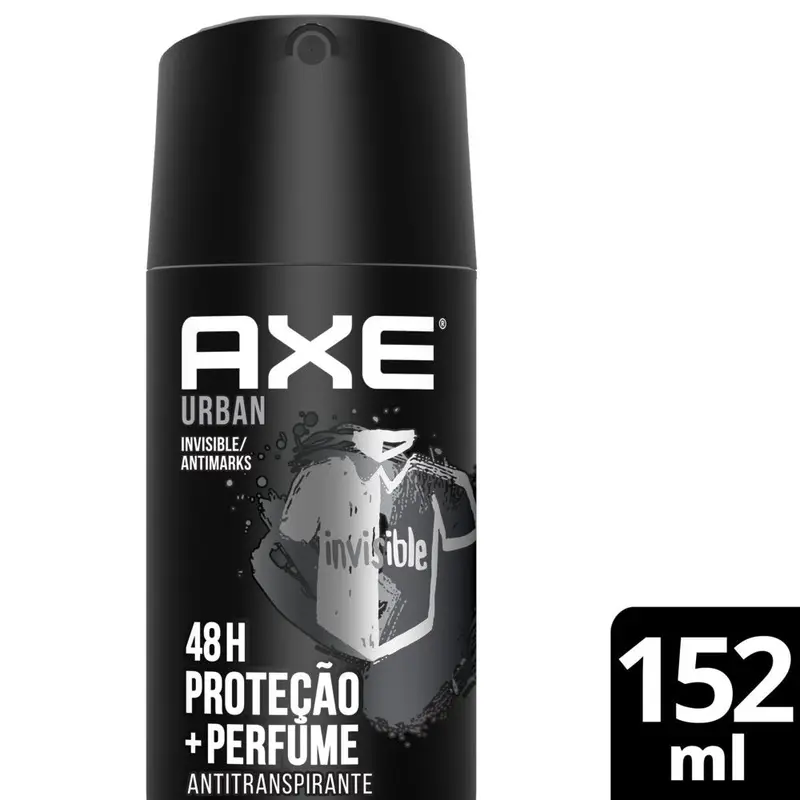 Desodorante Antitranspirante Axe Urban Invisible Madeira Oud e Baunilha 48h Aerossol 152ml