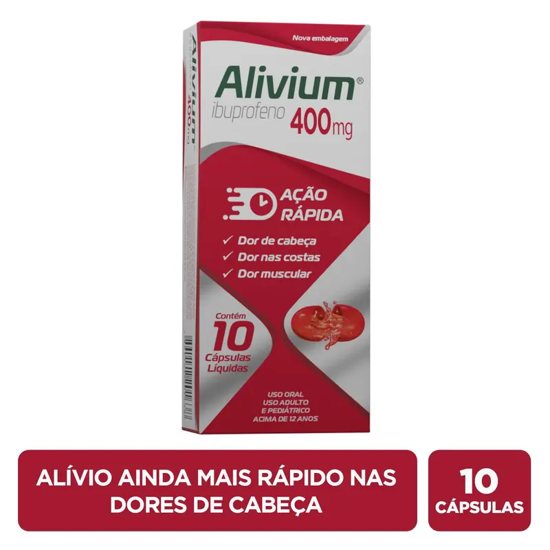 Alivium Ibuprofeno 400mg 10 Cápsulas Moles