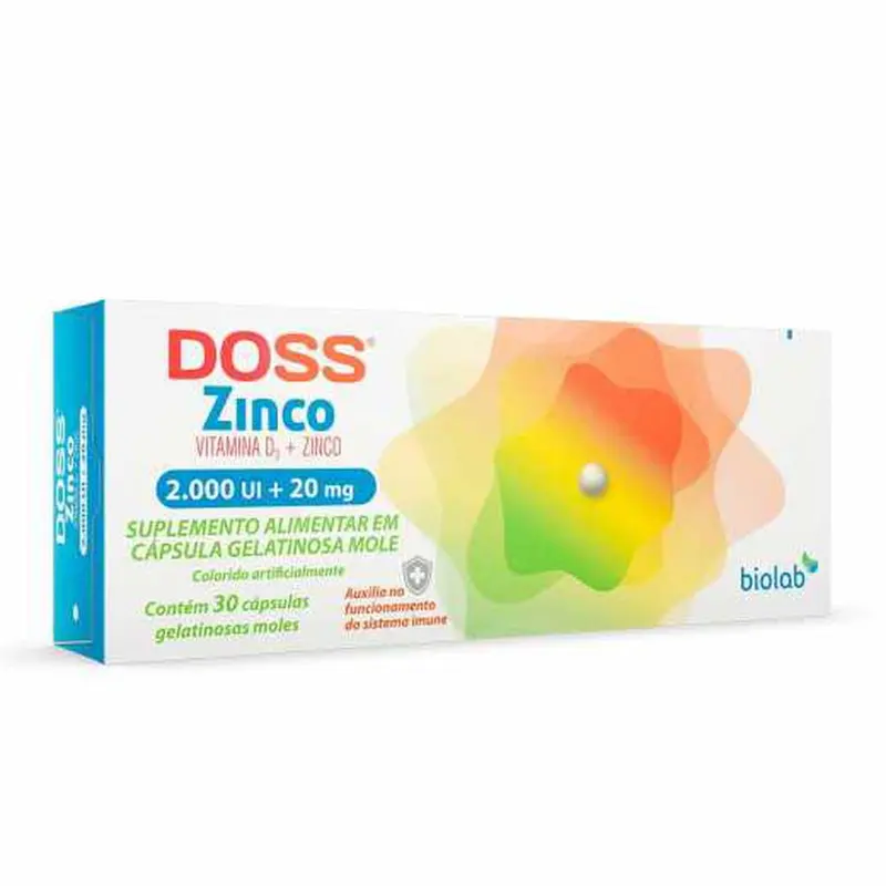 Doss Zinco 2000UI + 20mg 30 Cápsulas Moles