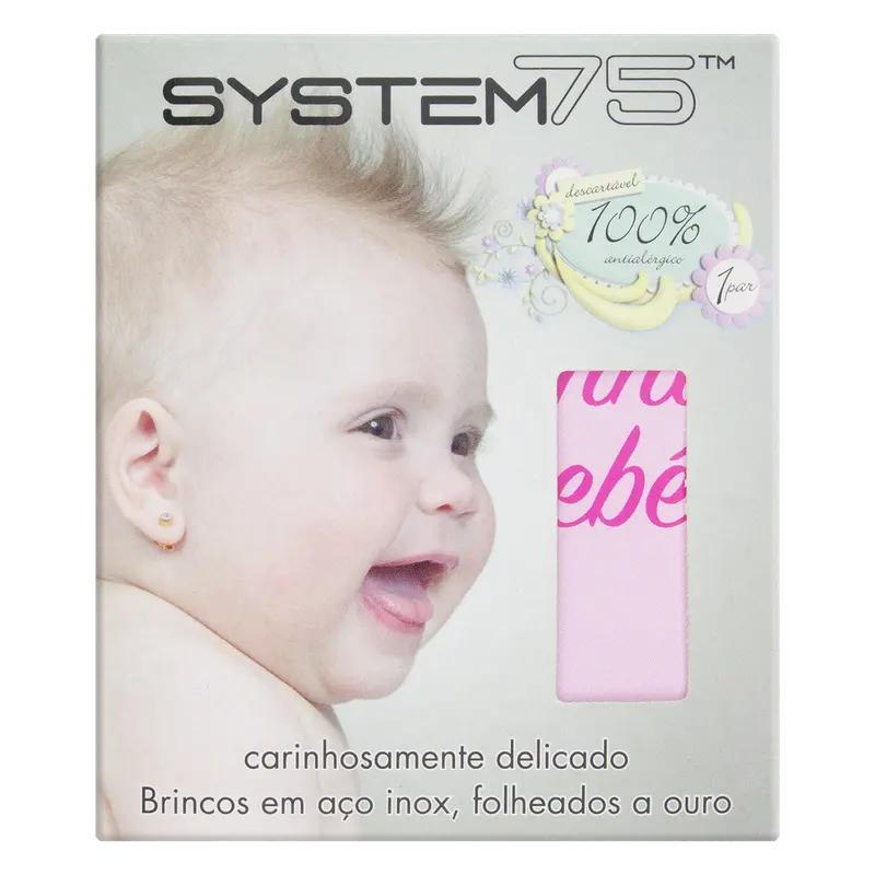 Brinco Studex System75 1 unidade Cristal Dourado