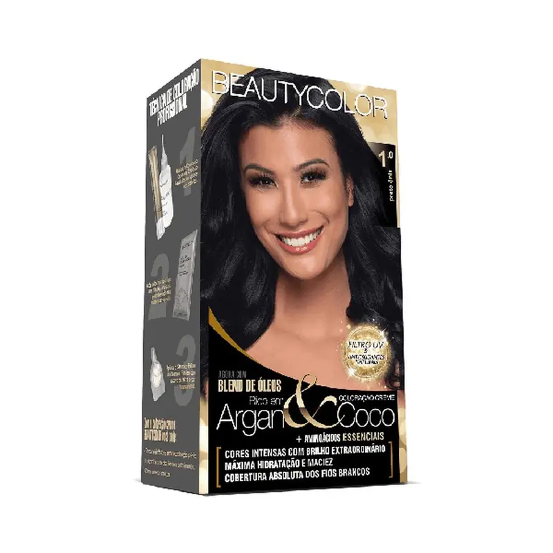 Tintura Beauty Color 1.0 Preto Ônix - Cor Intensa e Duradoura