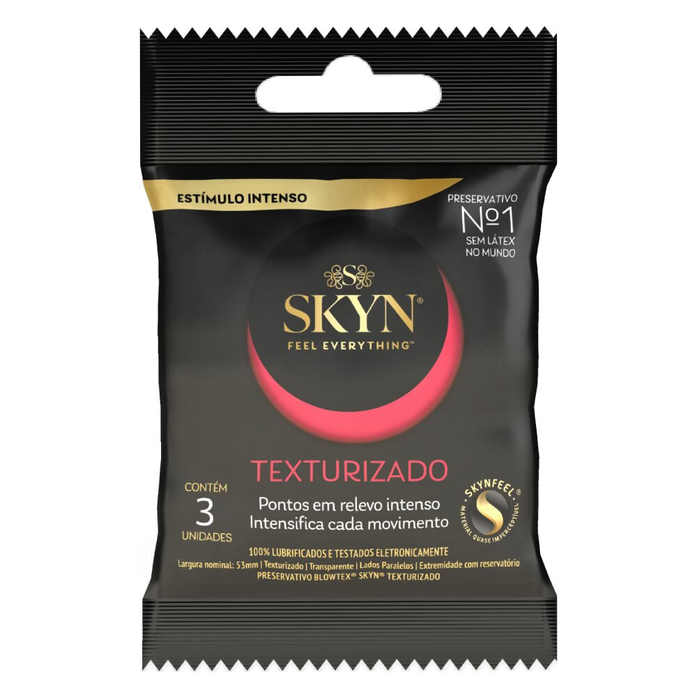 Preservativo Blowtex Skyn Texturizado Lubrificado 3 Unidades