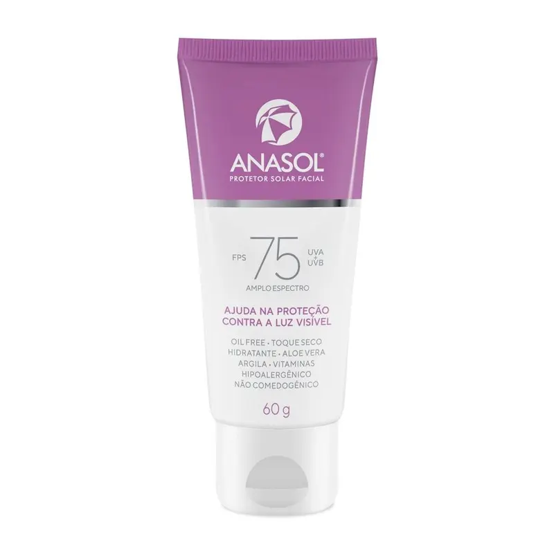Protetor Facial Anasol 60 g FPS 75 protetor Luz Visivel