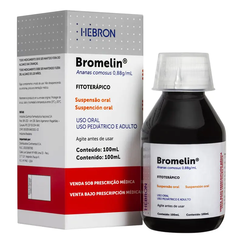 Bromelin 0,88g/ml Suspensão Oral Adulto e Pediátrico 100ml