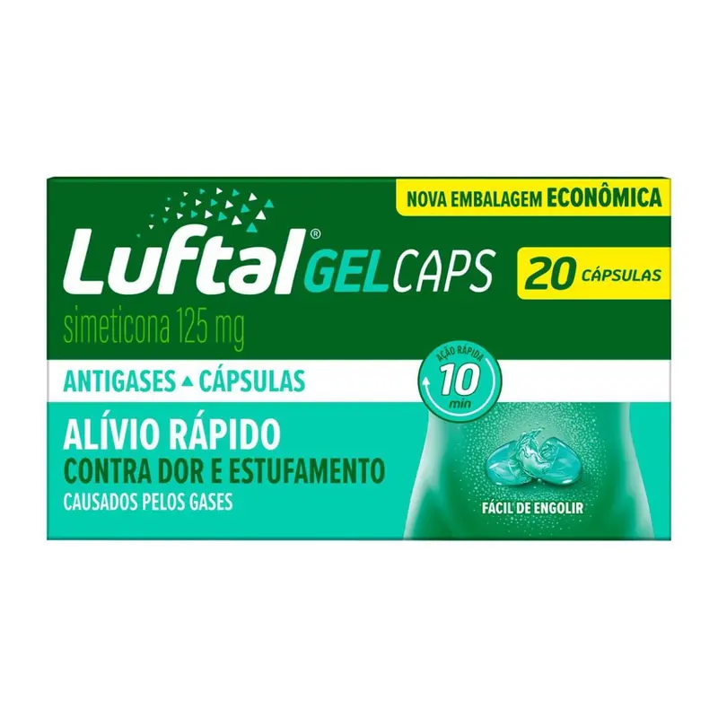 Luftal Gel Caps Simeticona Antigases 125mg 20 Cápsulas Gelatinosas