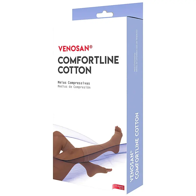 Meia 3/4 Comfortline Cotton Venosan - 20-30mmHg - Bege - Curta - Tamanho XXG