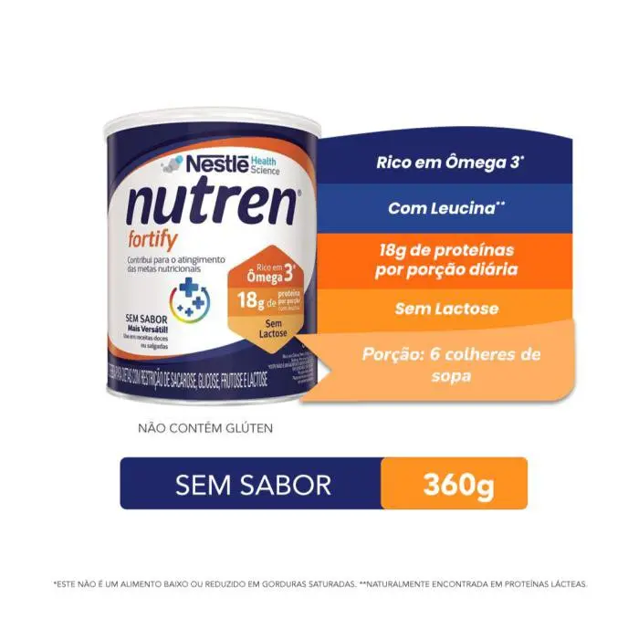 Complemento Alimentar Nutren Fortify Sem Sabor 360g