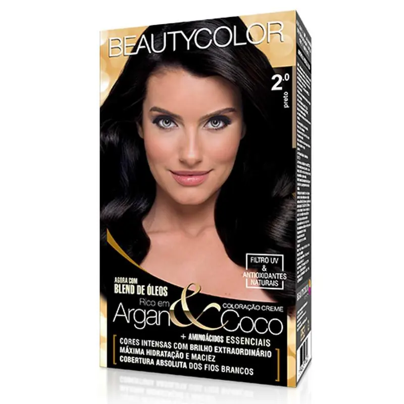 Coloração Permanente Beauty Color Bela&Cor sem Amônia Preto 2.0