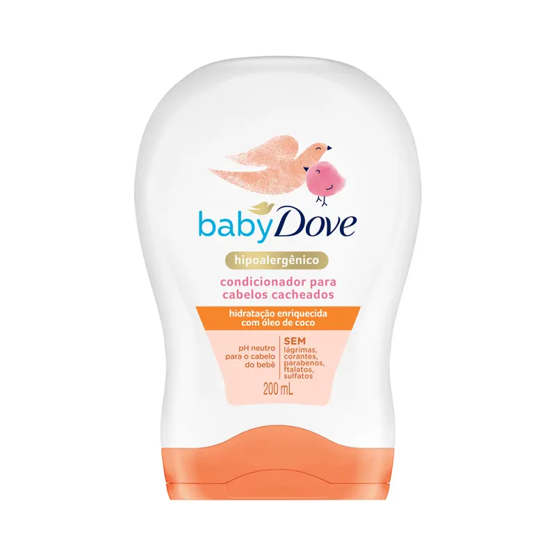 Condicionador Infantil Baby Dove Hidratação Enriquecida Cabelos Cacheados 200ml