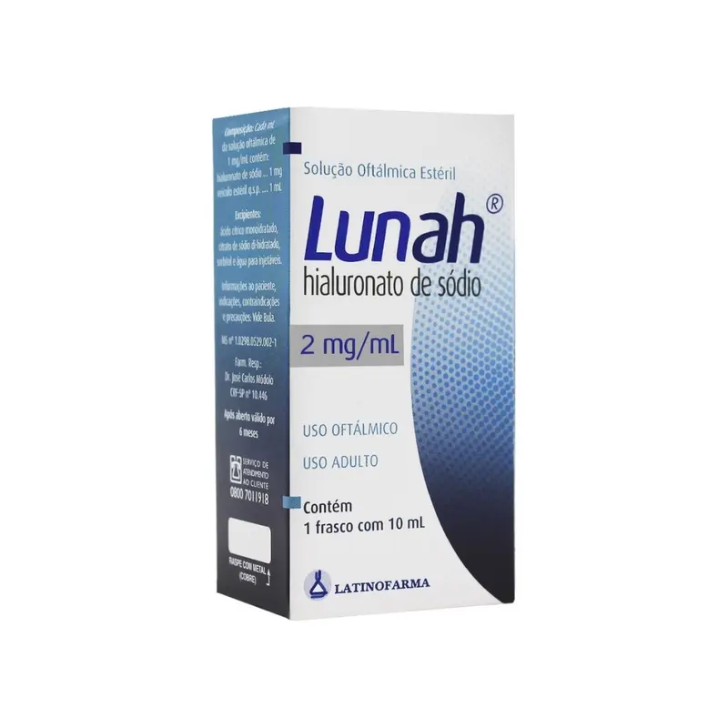 Lunah 2mg/ml Solução Oftálmica Estéril 10ml