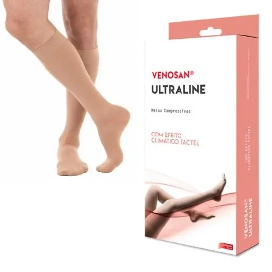 Meia Venosan Ultraline 4000 adulto 30/40 pequeno P/Fech Bege