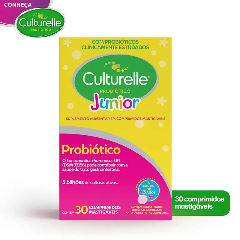Probiótico Culturelle Junior 30 Comprimidos Mastigáveis