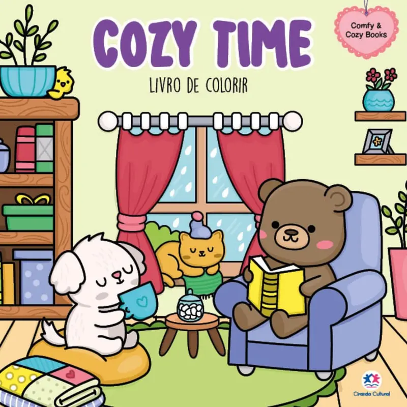 Livro De Colorir Cozy Time Infantil Comfy Days 48 Páginas