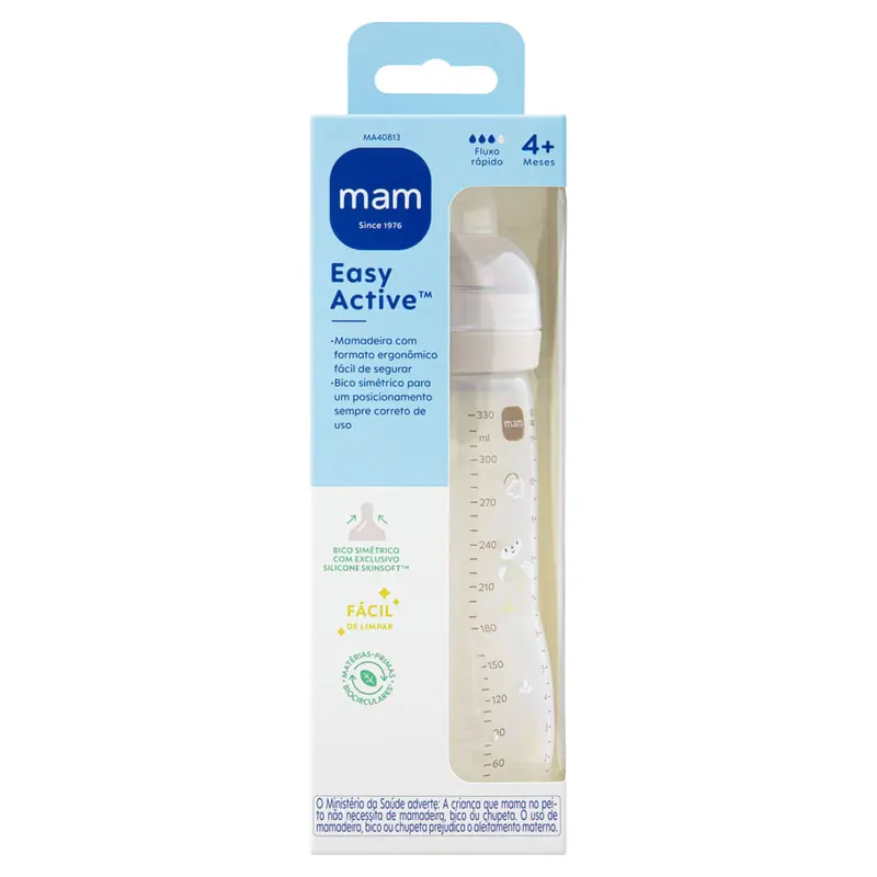 Mamadeira Mam Easy Active 330ml Cor Neutra 1 Unidade