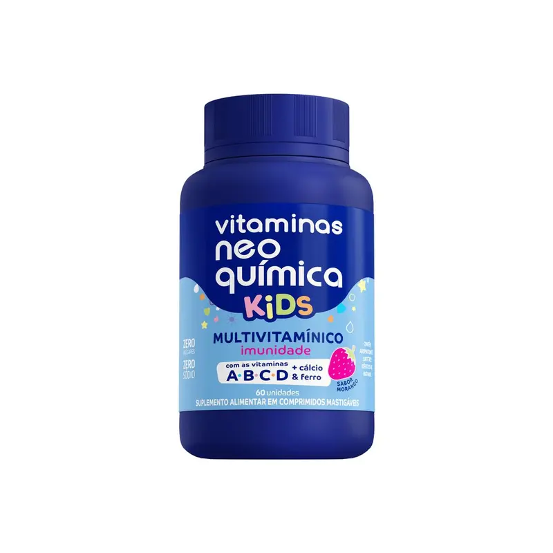 Vitamina Kids 60 comprimidos Mastigaveis Morango