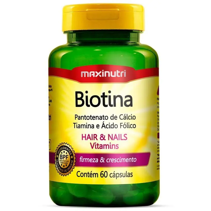 Biotina Hair & Nails 60 Cápsulas - Maxinutri