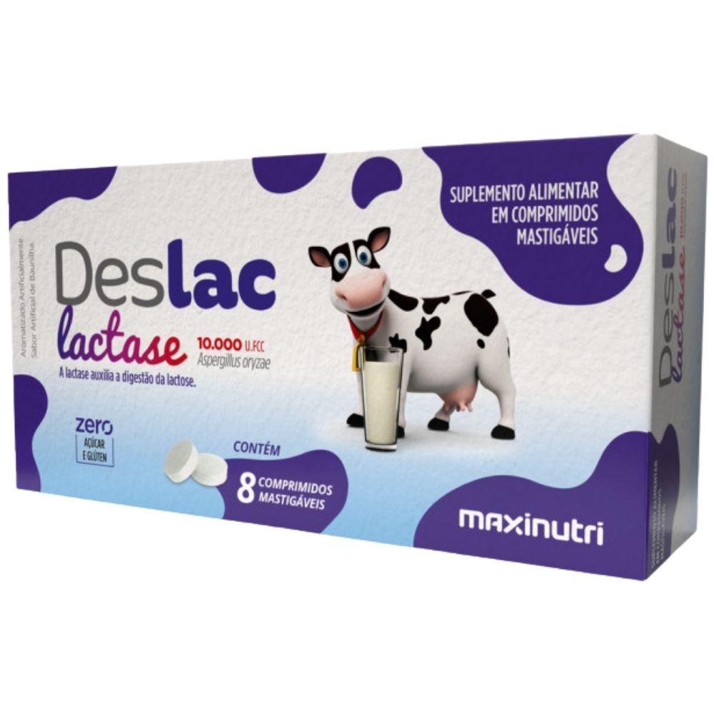 Deslac Lactase 10000 FCC - 8 Comprimidos - Maxinutri