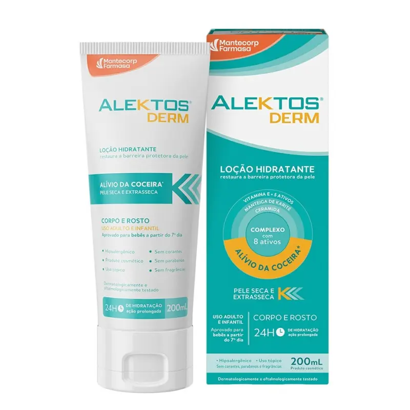 Alektos Derm Corpo e Rosto Loção Hidratante 200ml