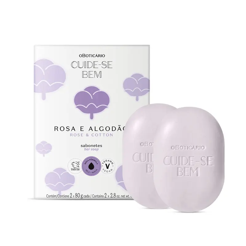 Sabonete Cuide-Se Rosa e Algodao 2 unidades Boticário