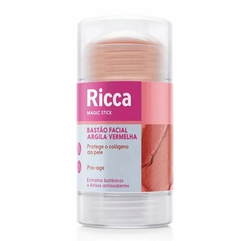 Bastão Facial Ricca Magic Stick Argila Vermelha 78g