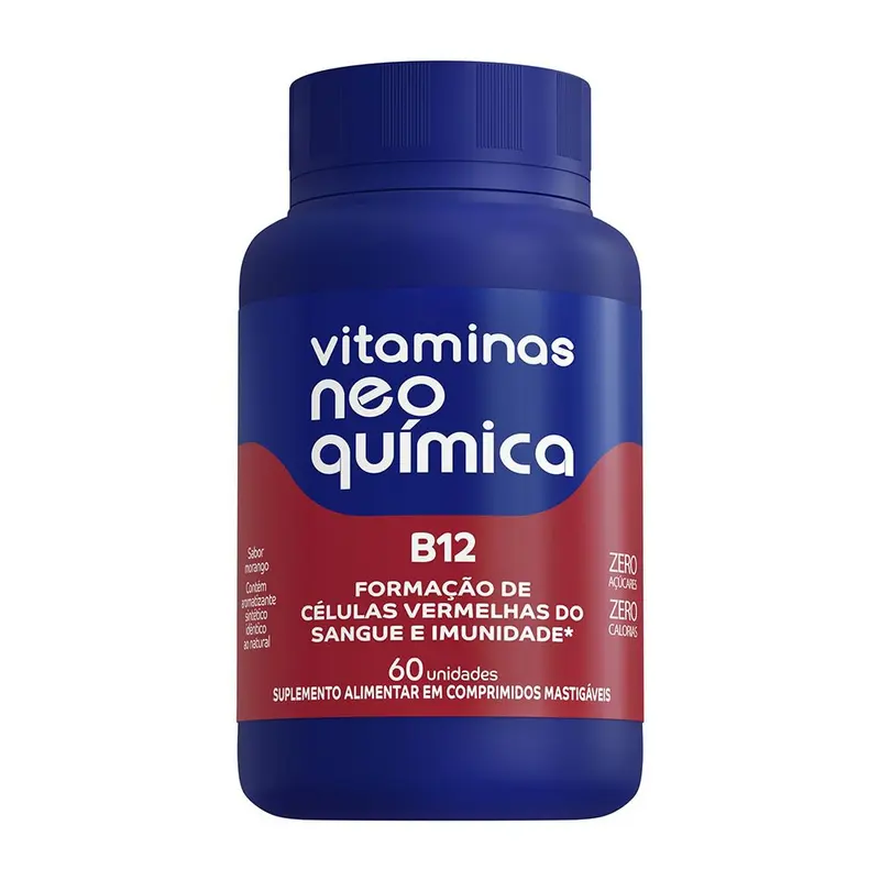 Vitamina B12 Neo Química Morango 60 Comprimidos Mastigáveis