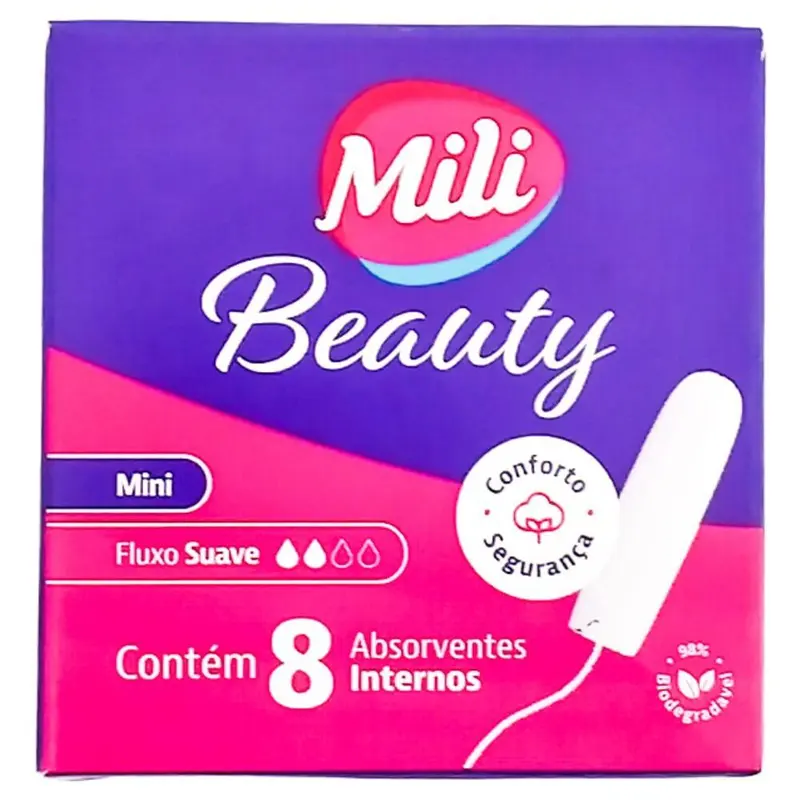 Absorvente Mili Beauty 8 unidades Interno Mini
