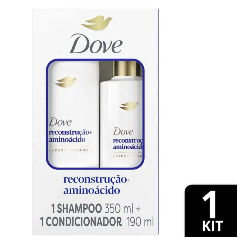 Kit Dove Reconstrução + Aminoácido Shampoo 350ml + Condicionador 175ml