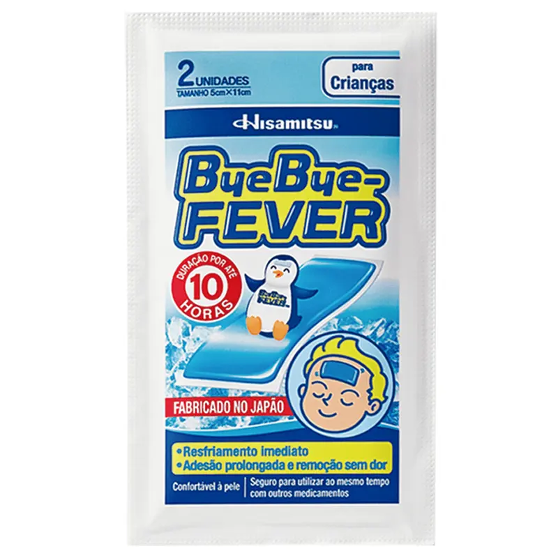 Bye Bye Fever Para Crianças 2 Adesivos 5x11cm