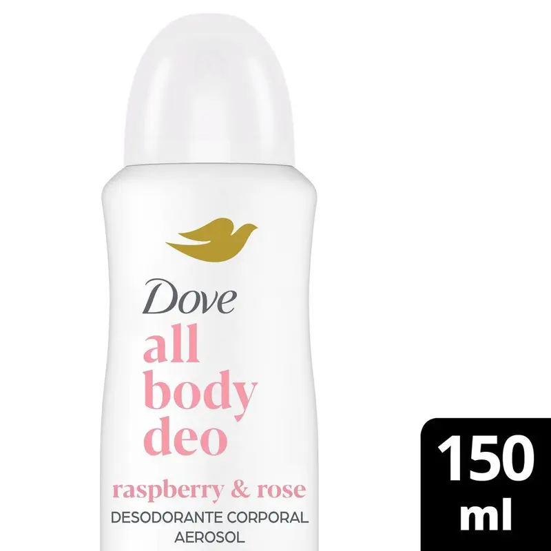 Desodorante Corporal Dove All Body Deo Raspberry e Rose Aerossol 150ml