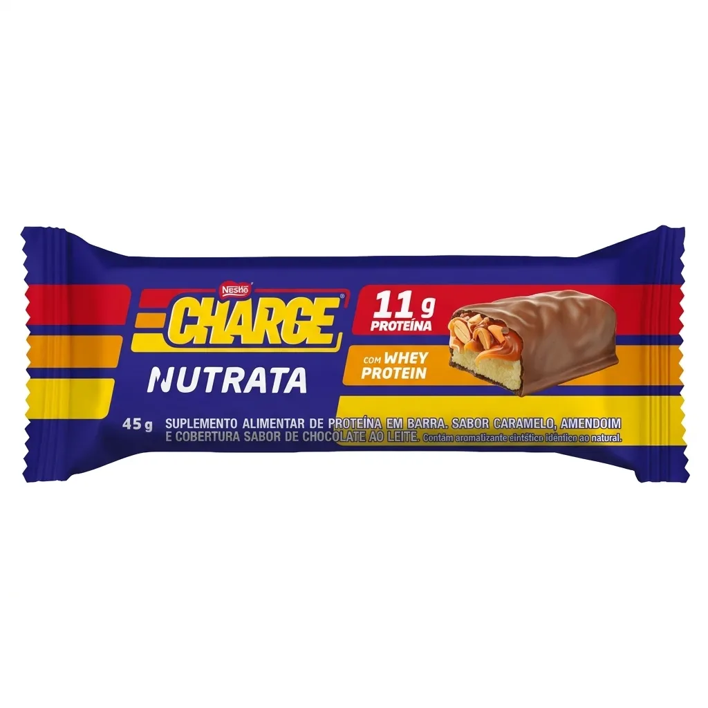 Barra De Proteína Nutrata Charge Sabor Chololate Ao Leite 55g