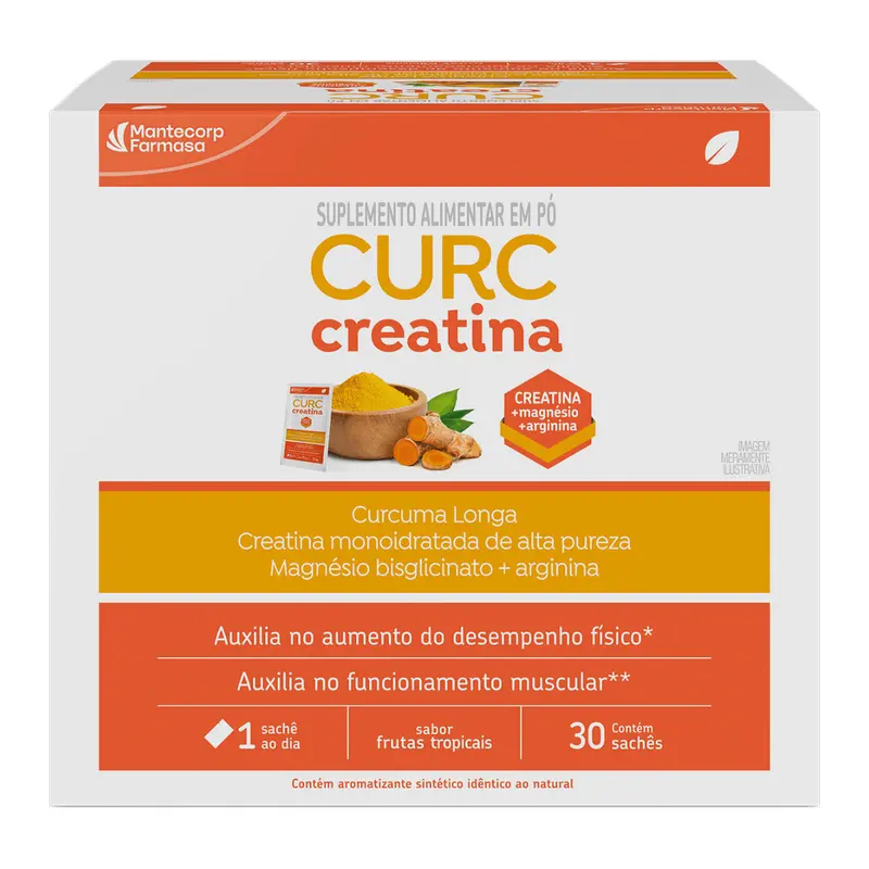 Suplemento Alimentar Em Pó Curc Creatina Sabor Frutas Tropicais 30 Saché 3g